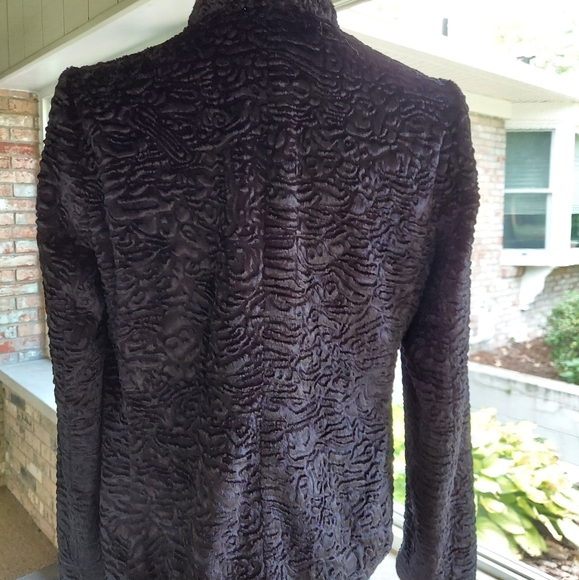 Kate Hill Faux Curly Lamb Black Jacket - Picture 5 of 6